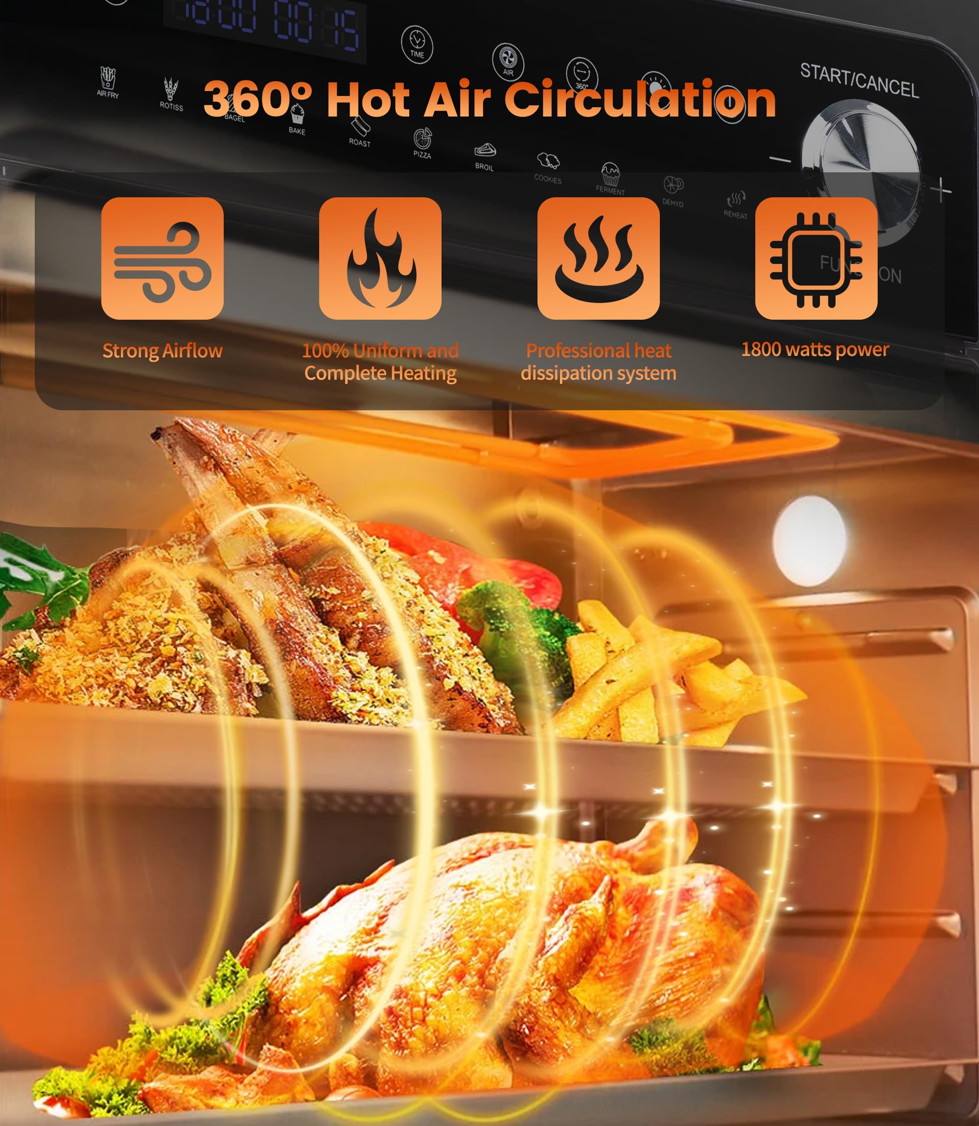 14L Mini Backofen & Heißluftfritteuse – 11-in-1 Smart Airfryer Ofen für maximale Vielseitigkeit