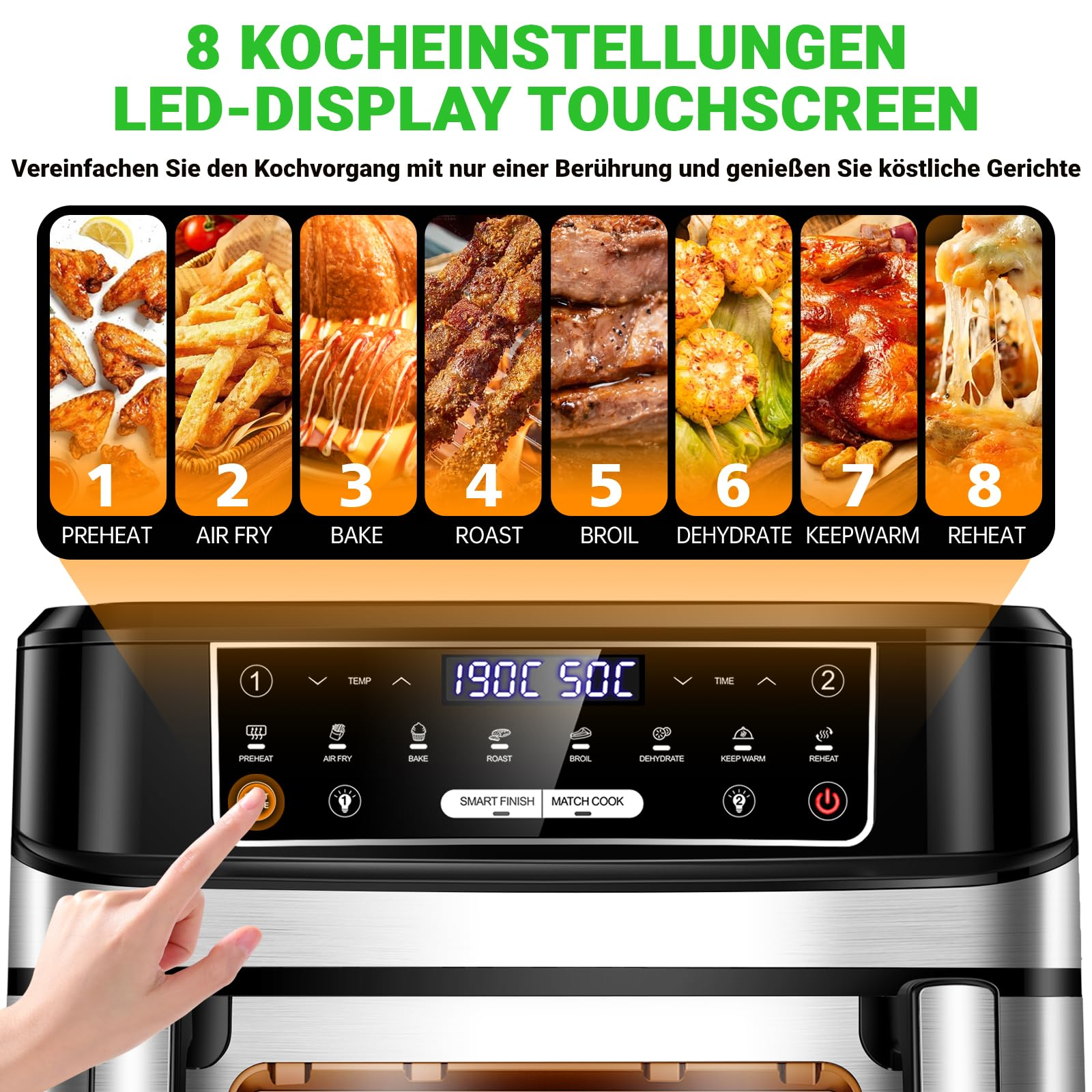 Premium Airfryer 12L (Metall-Design) – Gesund Kochen, Flexibel & Stilvoll