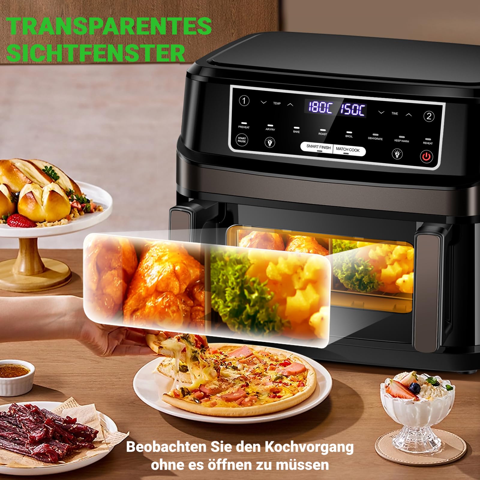 Flexi-Airfryer 12L XXL – Anpassbare Einzel- & Doppelkammer für jede Gelegenheit