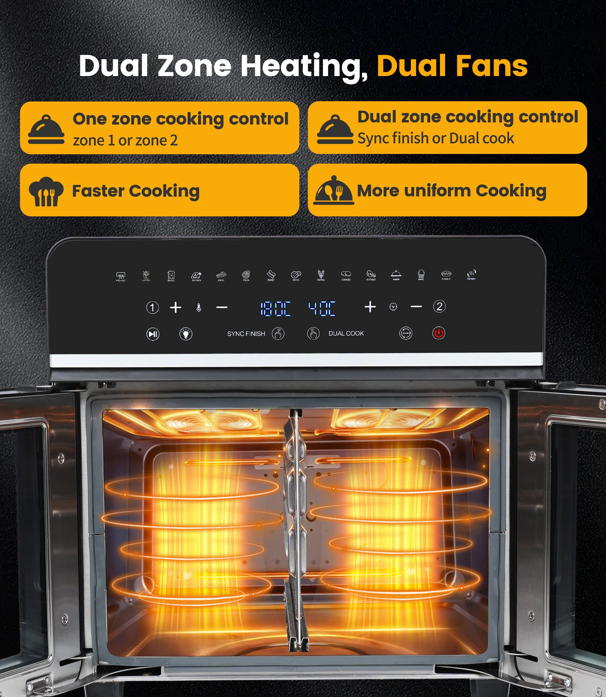 XXL Dual Zone Airfryer Ofen 23L – Das 11-in-1 Küchenwunder für jeden Anlass