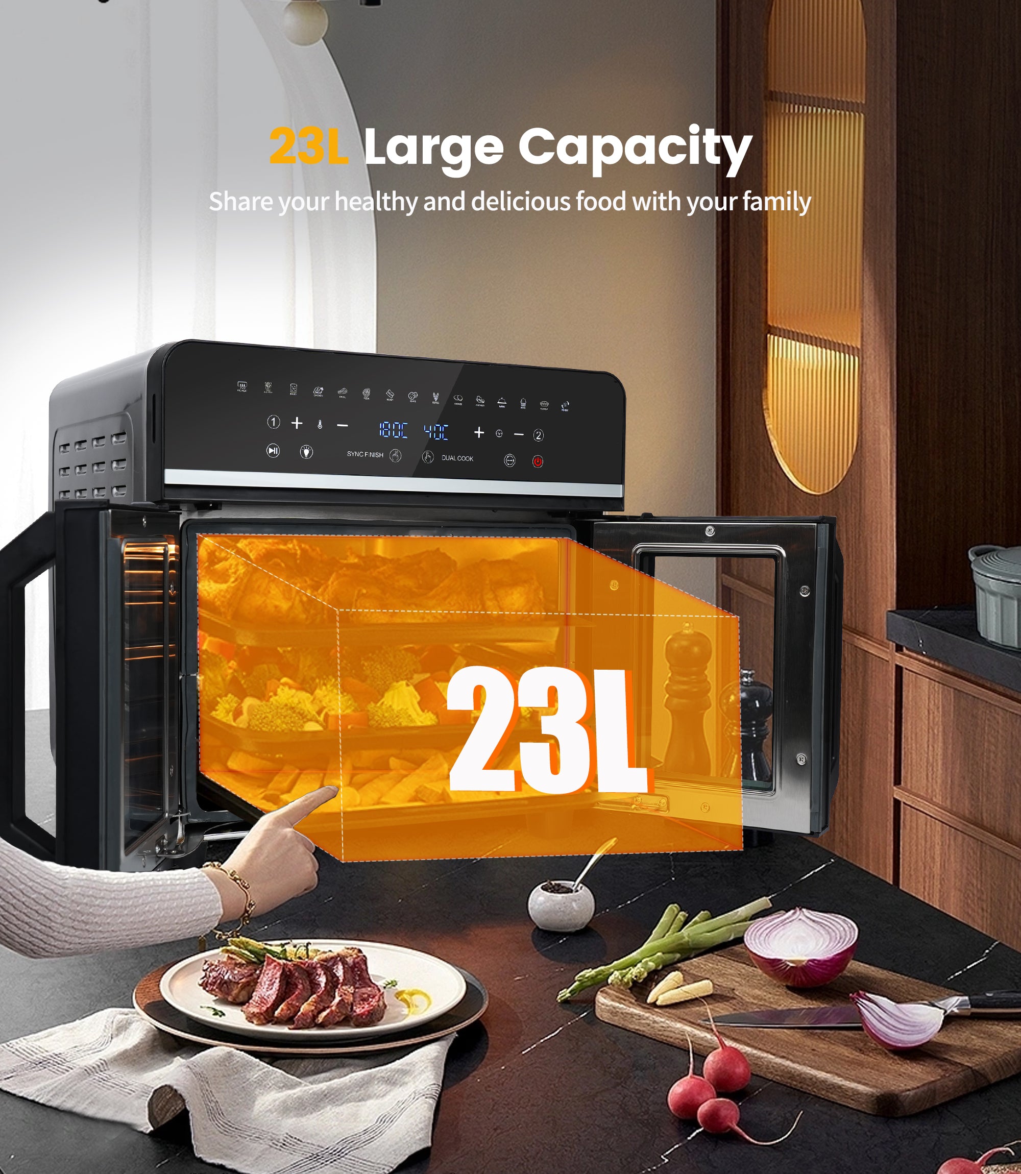 XXL Dual Zone Airfryer Ofen 23L – Das 11-in-1 Küchenwunder für jeden Anlass