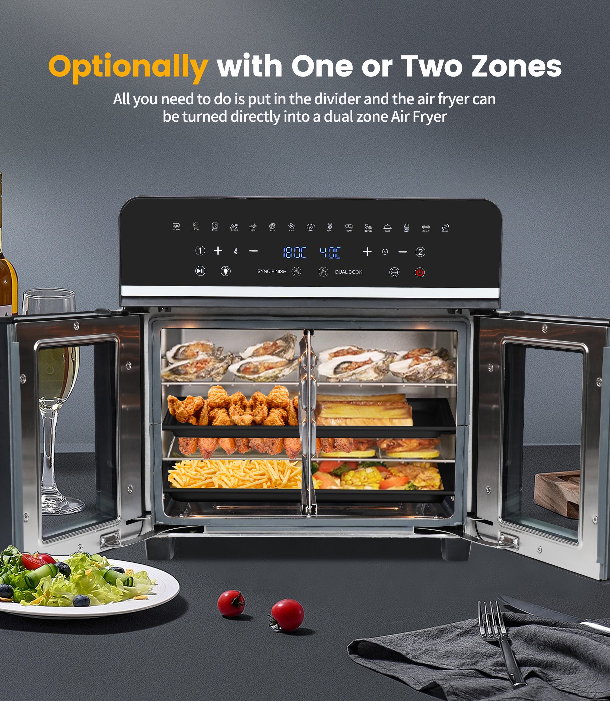 XXL Dual Zone Airfryer Ofen 23L – Das 11-in-1 Küchenwunder für jeden Anlass